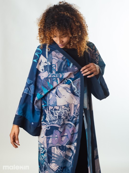 KEOP BLUE EXTRA LONG KIMONO