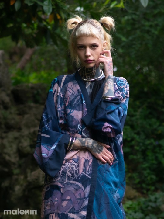 KEOP BLUE EXTRA LONG KIMONO