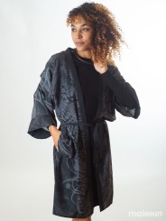 KUSEN BLACK LONG KIMONO