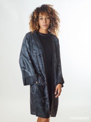 KUSEN BLACK LONG KIMONO