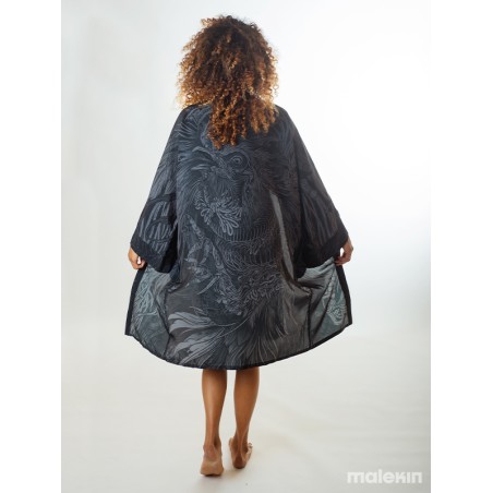 KUSEN BLACK LONG KIMONO