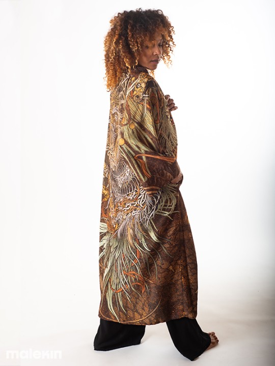 KUSEN DARK EXTRA LONG KIMONO