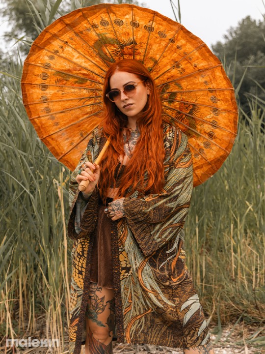 KUSEN DARK LONG KIMONO