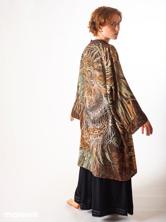 KUSEN DARK LONG KIMONO