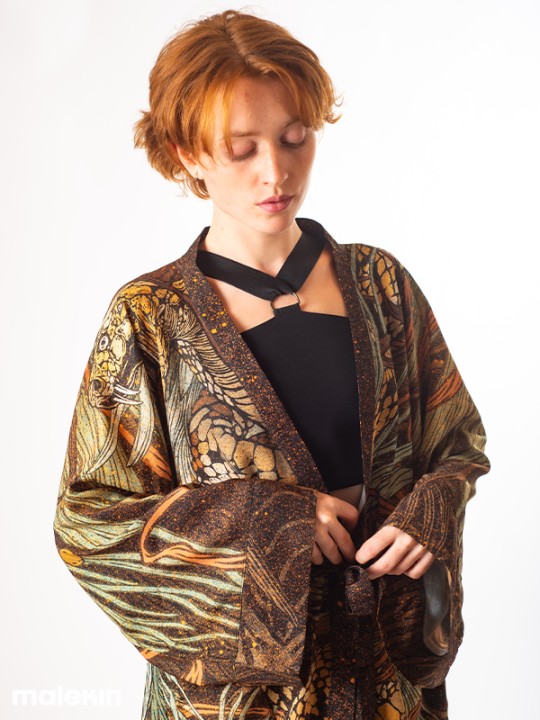 KUSEN DARK LONG KIMONO