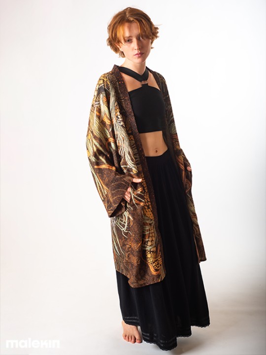 KUSEN DARK LONG KIMONO