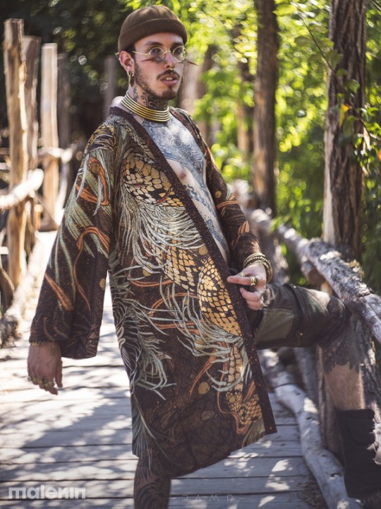 KUSEN DARK LONG KIMONO