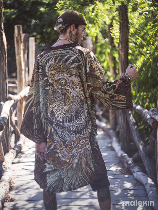 KUSEN DARK LONG KIMONO