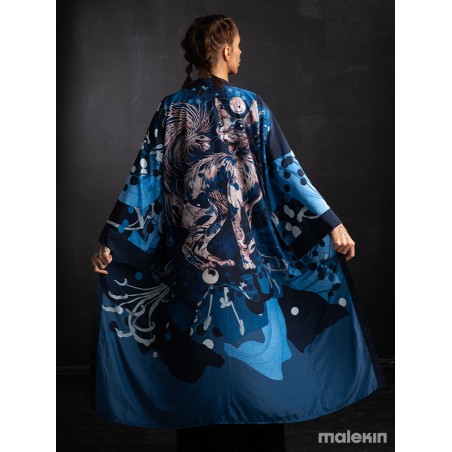 NEKO BLUE EXTRA LONG KIMONO