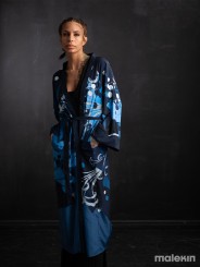 NEKO BLUE EXTRA LONG KIMONO