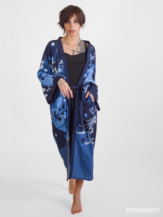 NEKO BLUE EXTRA LONG KIMONO