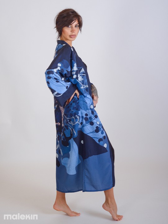 NEKO BLUE EXTRA LONG KIMONO
