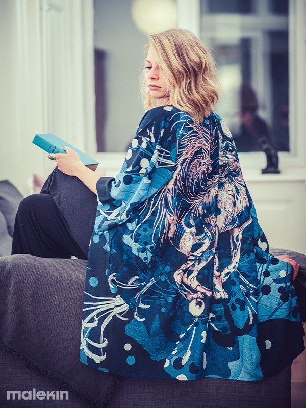 NEKO BLUE LONG KIMONO