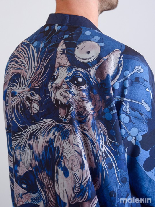 NEKO BLUE LONG KIMONO