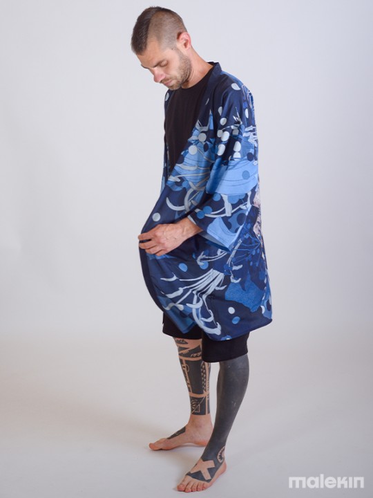 NEKO BLUE LONG KIMONO
