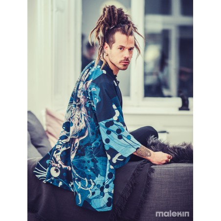 NEKO BLUE SHORT KIMONO