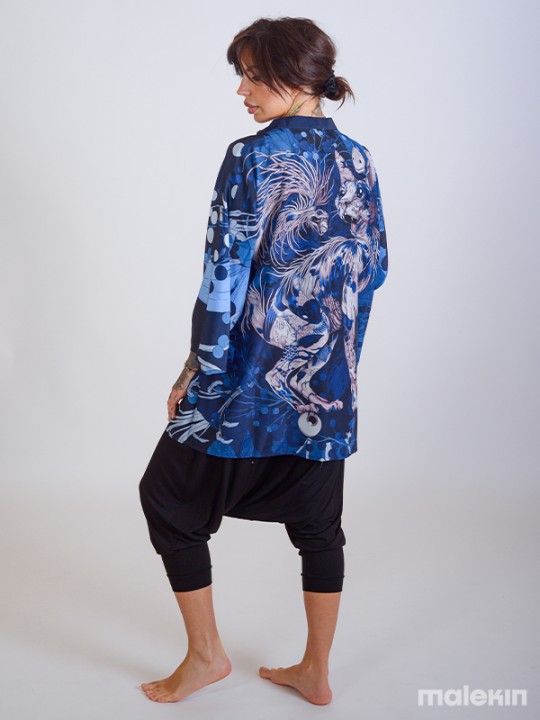 NEKO BLUE SHORT KIMONO