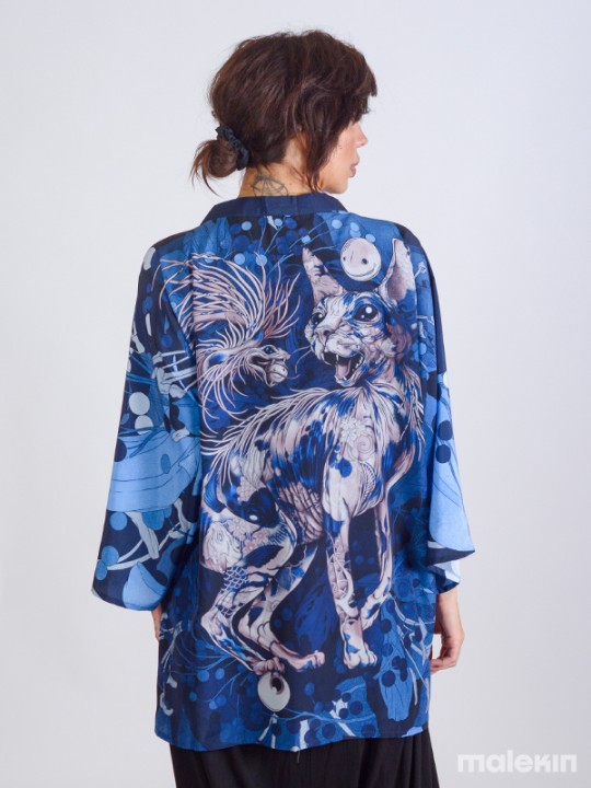 NEKO BLUE SHORT KIMONO