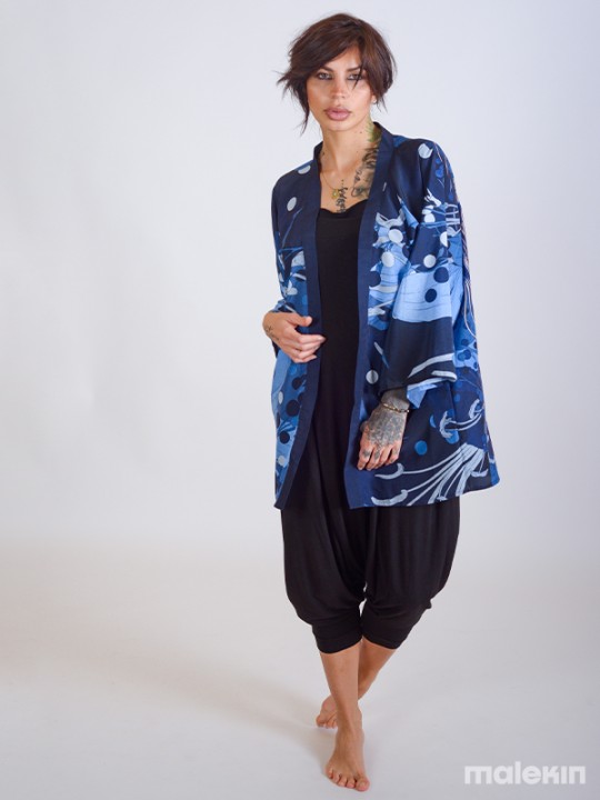 NEKO BLUE SHORT KIMONO
