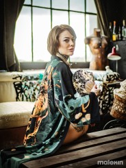 NEKO GREEN EXTRA LONG KIMONO