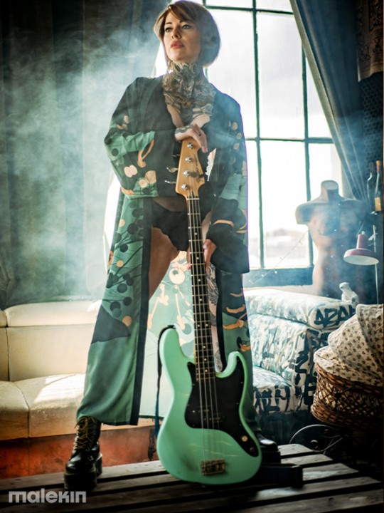 NEKO GREEN EXTRA LONG KIMONO