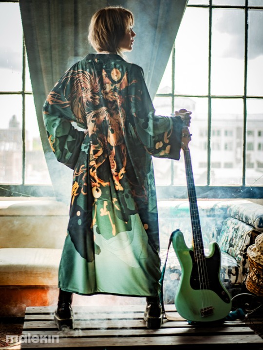 NEKO GREEN EXTRA LONG KIMONO