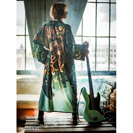 NEKO GREEN EXTRA LONG KIMONO