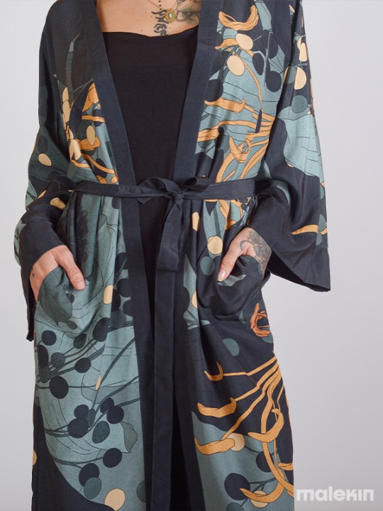 NEKO GREEN EXTRA LONG KIMONO