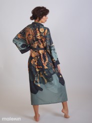 NEKO GREEN EXTRA LONG KIMONO