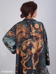 NEKO GREEN EXTRA LONG KIMONO