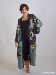 NEKO GREEN EXTRA LONG KIMONO