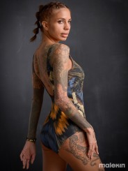 SHINOGA DARK DEEP CUT SWIMSUIT