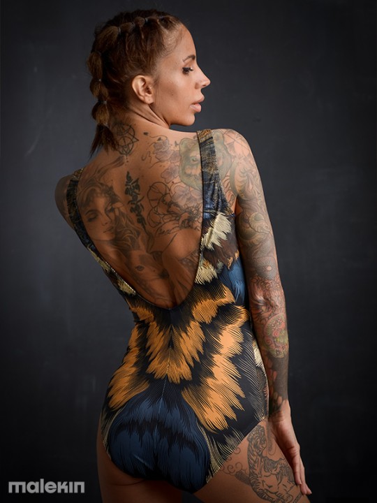 SHINOGA DARK DEEP CUT SWIMSUIT