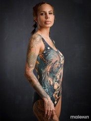 NEKO GREEN DEEP CUT SWIMSUIT