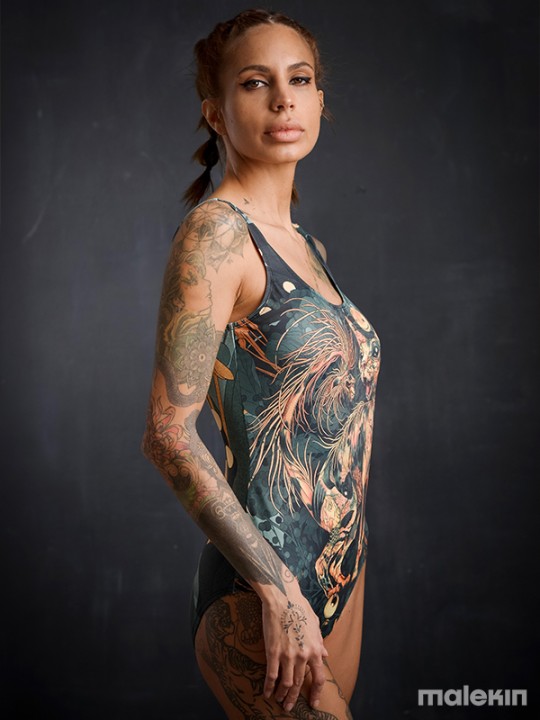 NEKO GREEN DEEP CUT SWIMSUIT