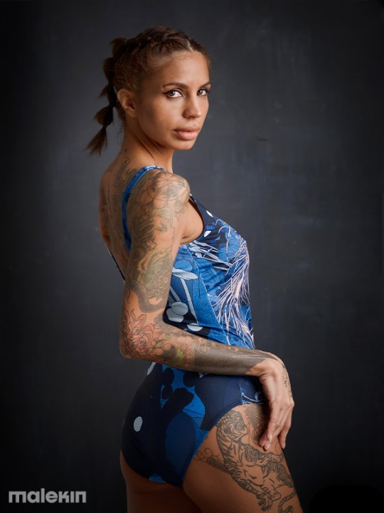 NEKO BLUE DEEP CUT SWIMSUIT