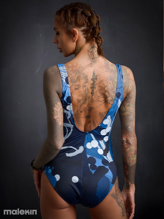 NEKO BLUE DEEP CUT SWIMSUIT