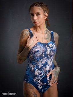 NEKO BLUE DEEP CUT SWIMSUIT