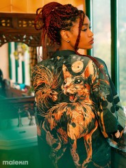 NEKO GREEN LONG KIMONO