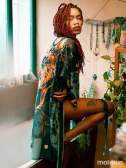 NEKO GREEN LONG KIMONO