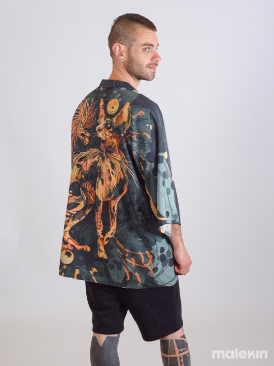 NEKO GREEN SHORT KIMONO