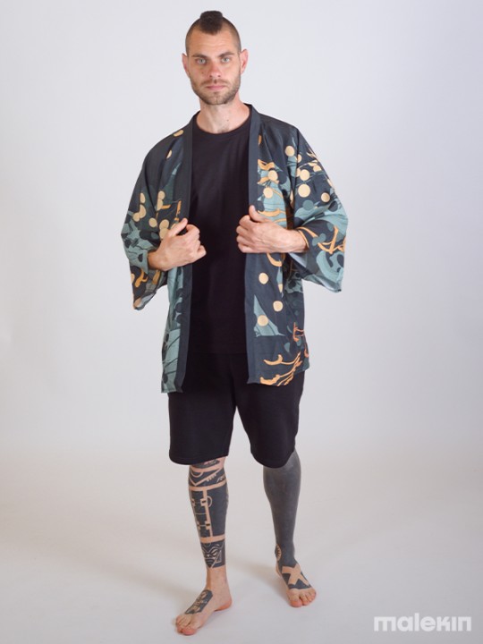 NEKO GREEN SHORT KIMONO