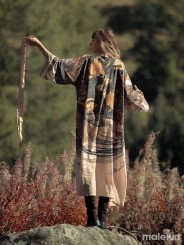 OKAMI DARK EXTRA LONG KIMONO