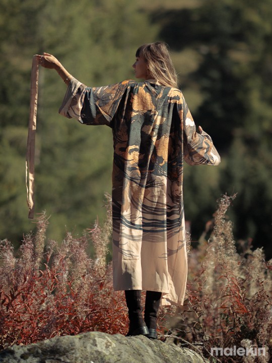 OKAMI DARK EXTRA LONG KIMONO