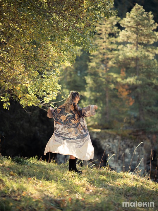 OKAMI DARK EXTRA LONG KIMONO