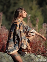 OKAMI DARK EXTRA LONG KIMONO