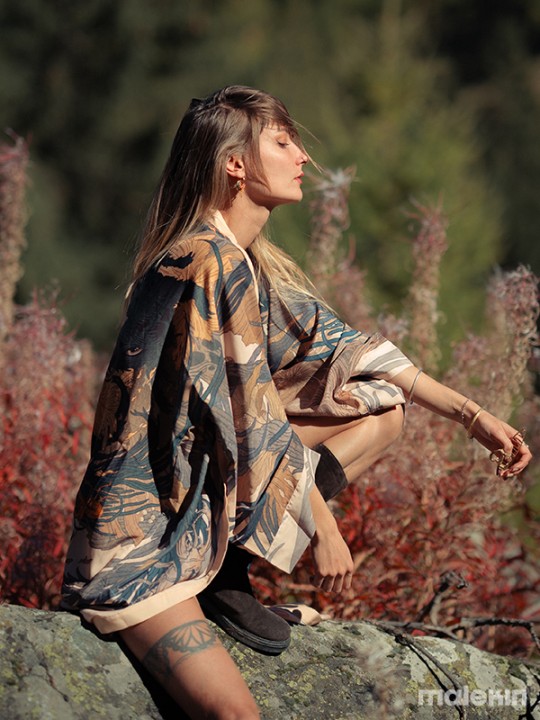 OKAMI DARK EXTRA LONG KIMONO