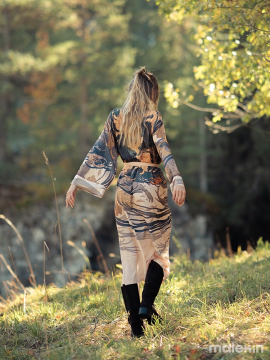 OKAMI DARK EXTRA LONG KIMONO