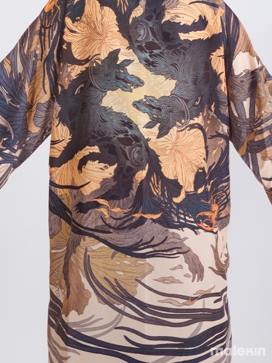 OKAMI DARK EXTRA LONG KIMONO