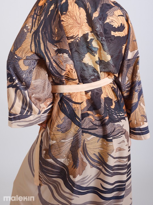 OKAMI DARK EXTRA LONG KIMONO